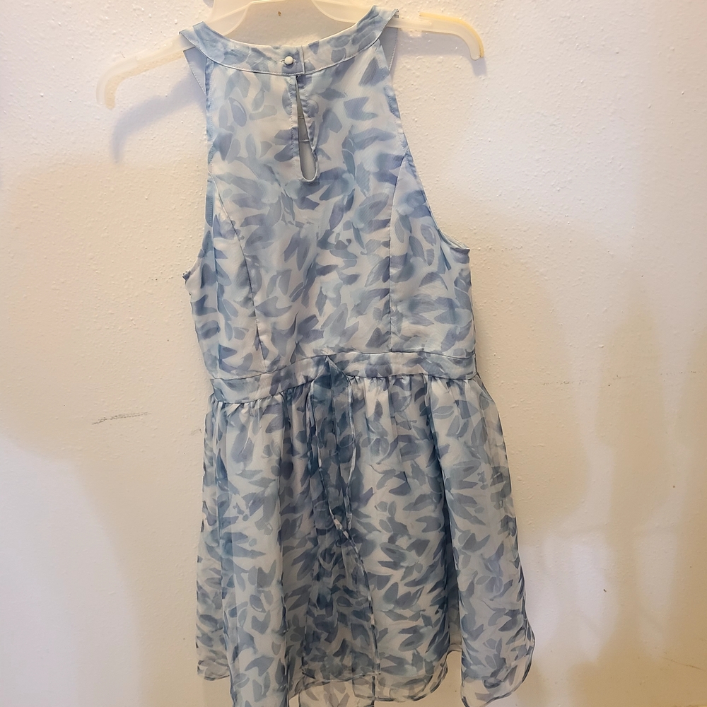 LC Lauren Conrad Blue Patterned Kids Formal Dress